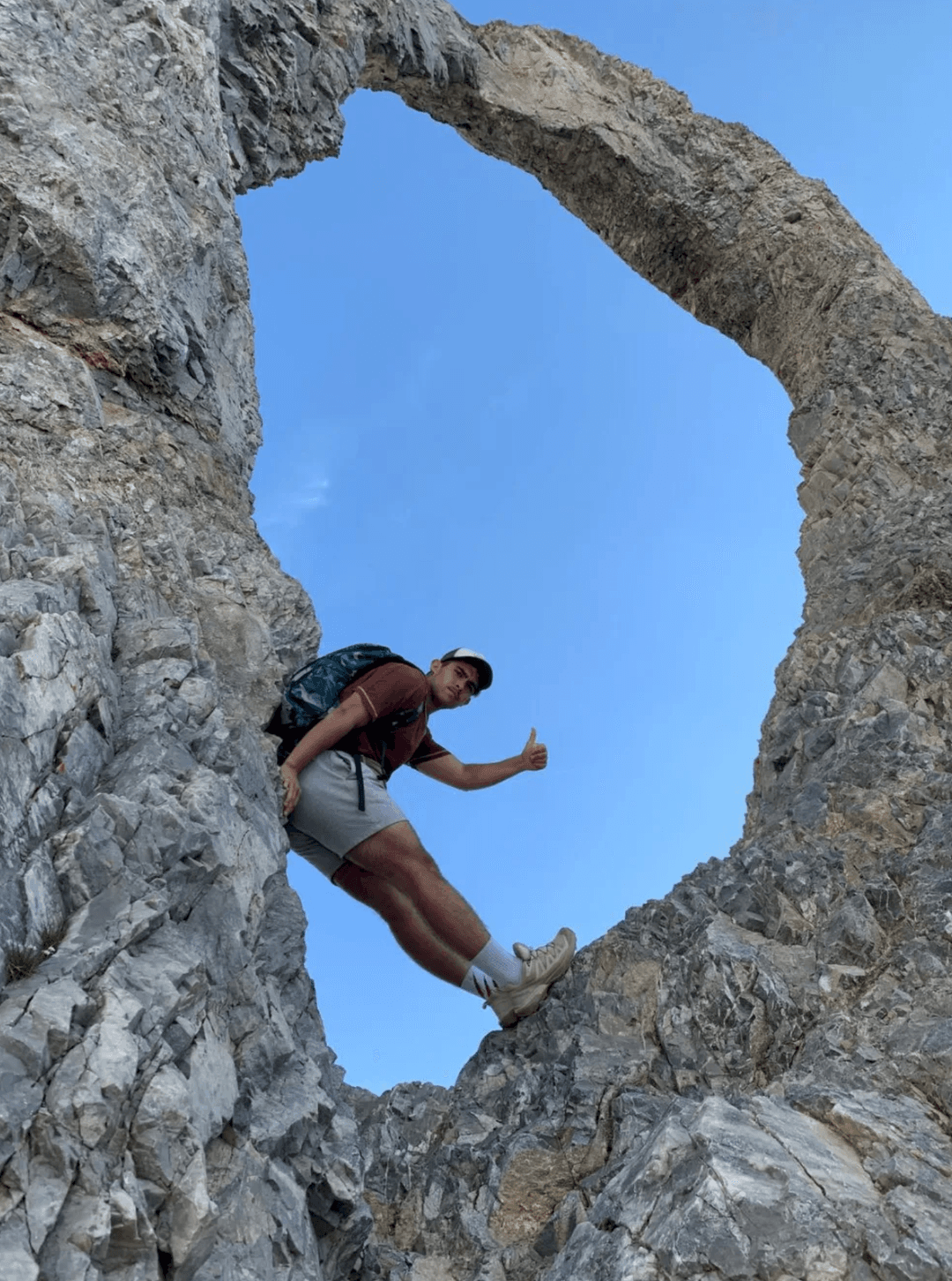 Kévin Benoit hiking in Tignes